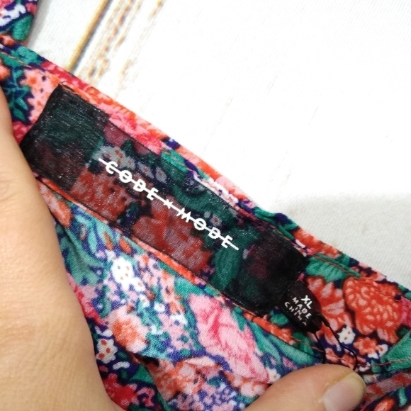 Code Mode blouse elasticized multicolored floral top size women's XL - Picture 2 of 5